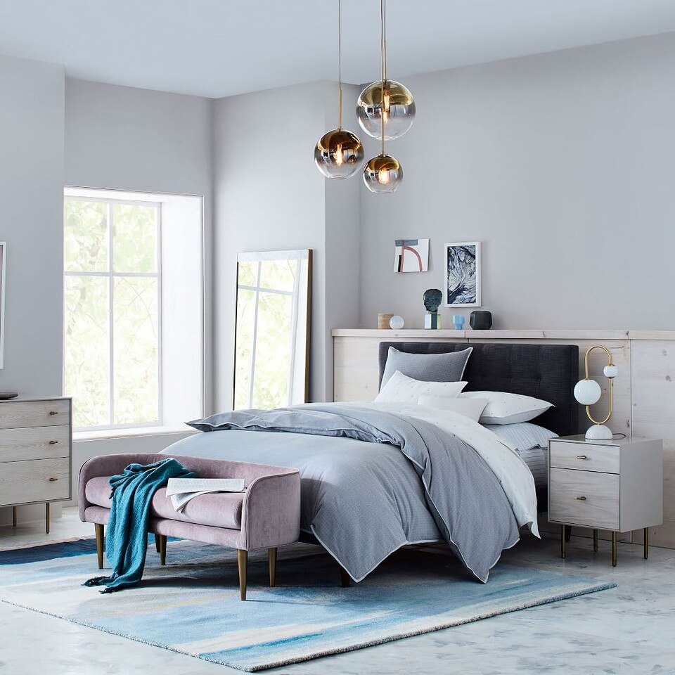 Sculptural Glass 3-Light Globe Chandelier - Metallic Ombre - West Elm UK
